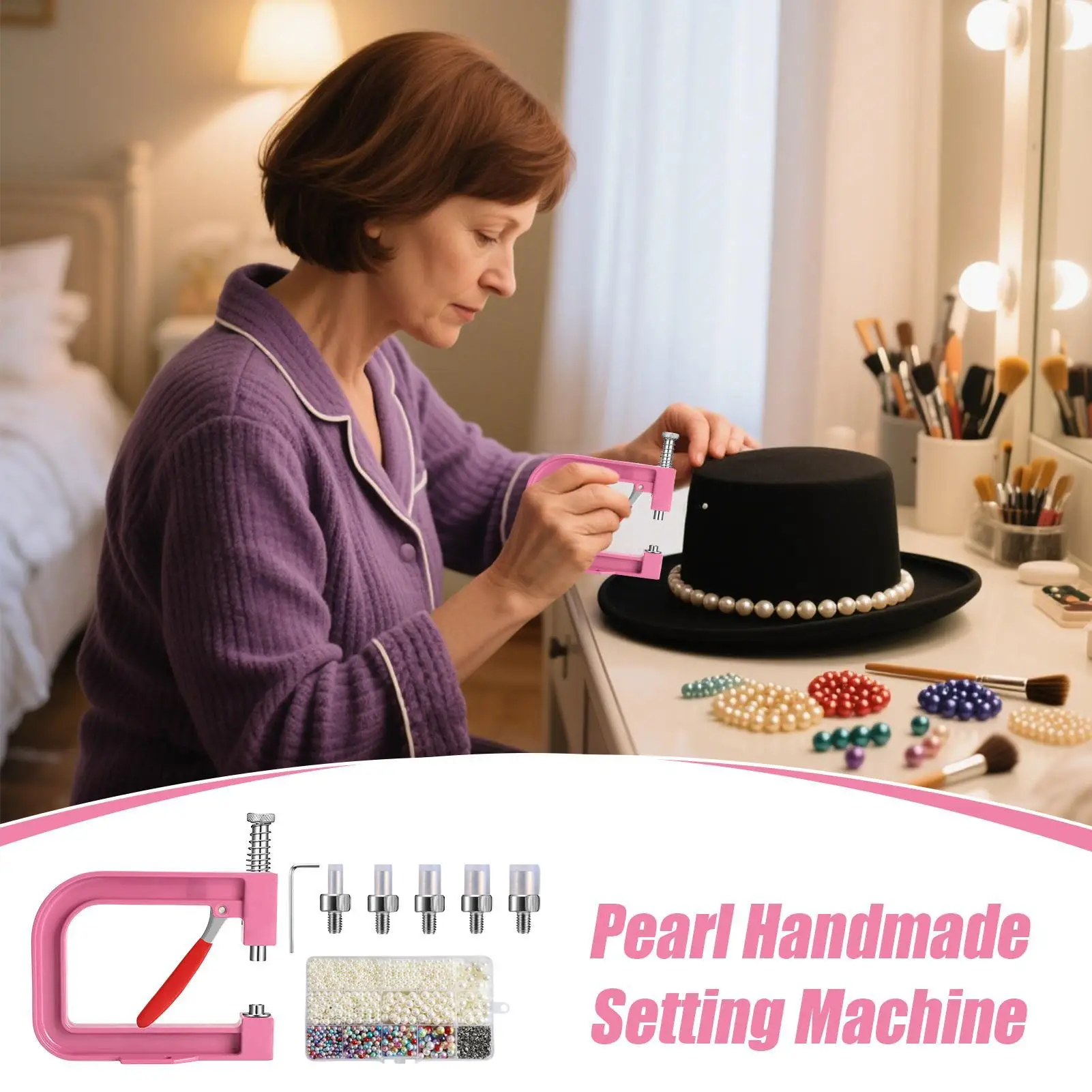 

Beads Rivet Fixing Machine Pearl Rhinestone Machine Making Applicator Handmade Rivet For Jewelry Clothing Decoration Wedding