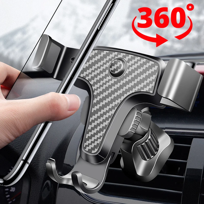 Gravity Car Air Outlet Cellphone Holder Stand Protable Hands Free Smartphone Bracket Mount Clip for IPhone Samsung S24 Ultra