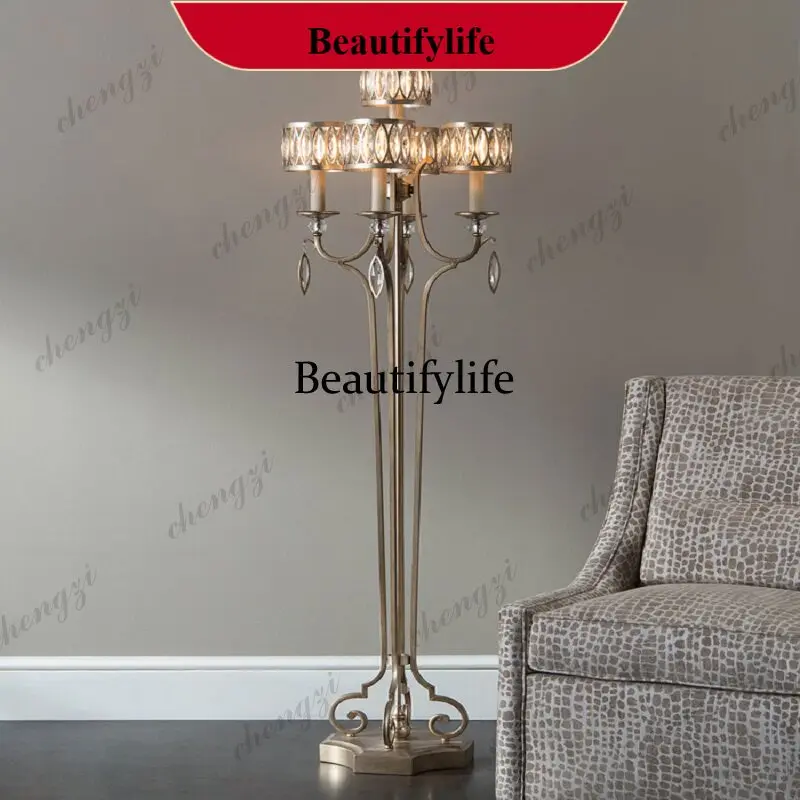M138 European retro wrought iron old B & B resort hotel lobby bedroom sofa living room lamp decoration