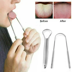 Raspador de lengua profesional de acero inoxidable, raspador de lengua lavable para higiene bucal, herramienta de limpieza para el cuidado bucal