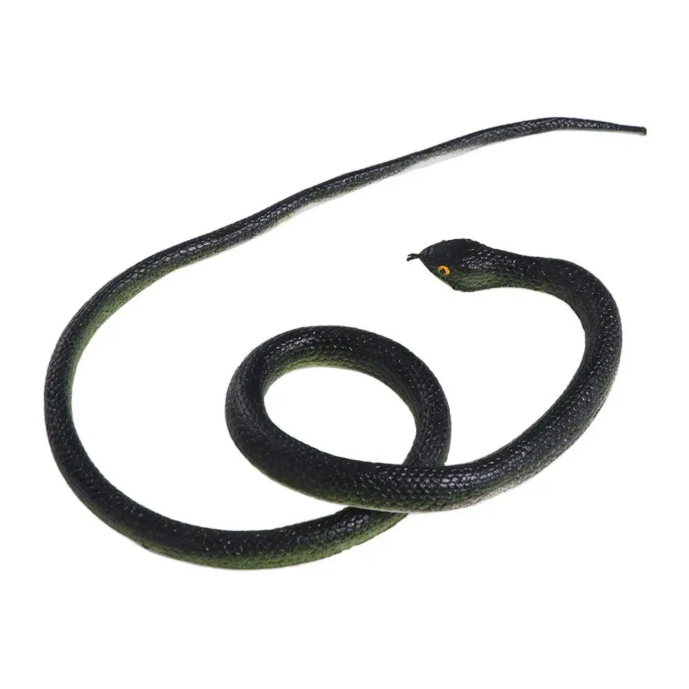 Serpiente de simulación, broma, modelo de serpiente falsa realista grande con Clip de cuerda, regalo divertido, juguete de serpiente de goma, juguete para niños