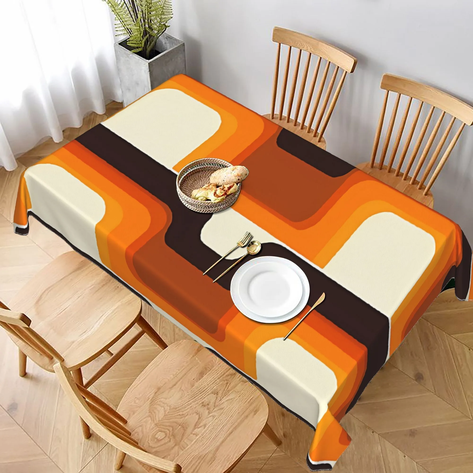 One geometric pattern tablecloth - Transform your dining area into an art gallery.zyc