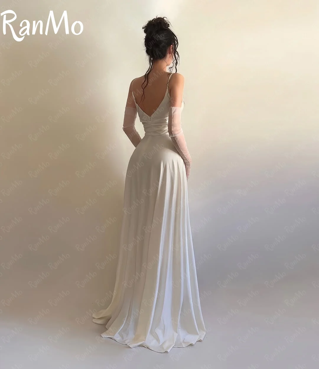 Ranmo Simple Mermaid Wedding Dress Spaghetti Strap 2025 Bridal Gown Satin Sleeveless Customized Vestidos De Novia Floor-Length