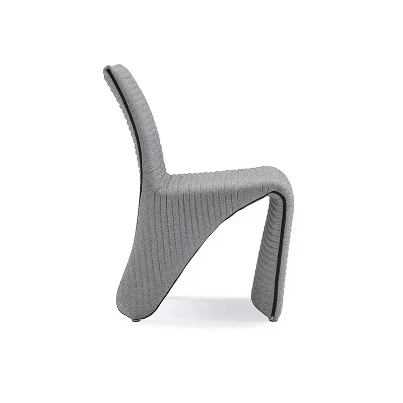 Light luxury creative design, special-shaped fabric free line, soft bag dining chair, personalized fashion, study writing office