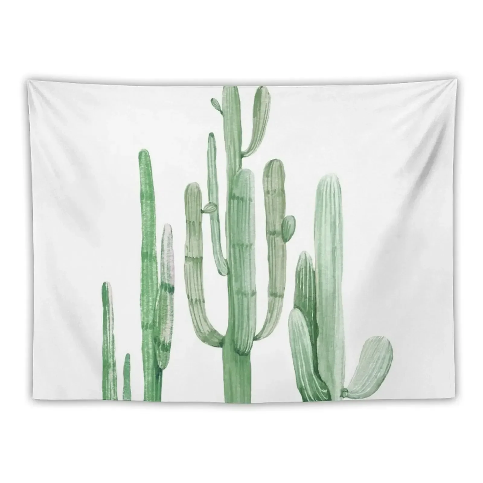 Pretty Cactus Green and White Desert Cacti Wall Art Three Amigos Tapestry Decoration Home Mushroom Decorations For Room Tapestry