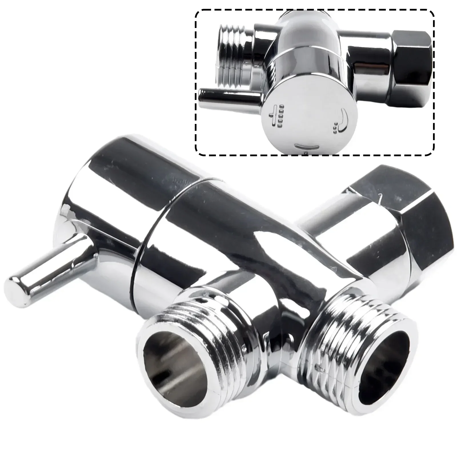 G1/2 Shower Diverter Valve Three-Way ABS Shower Arm Adapter Faucet Switch Valve Inlet Pipe Fittings Faucet Bathroom Tool