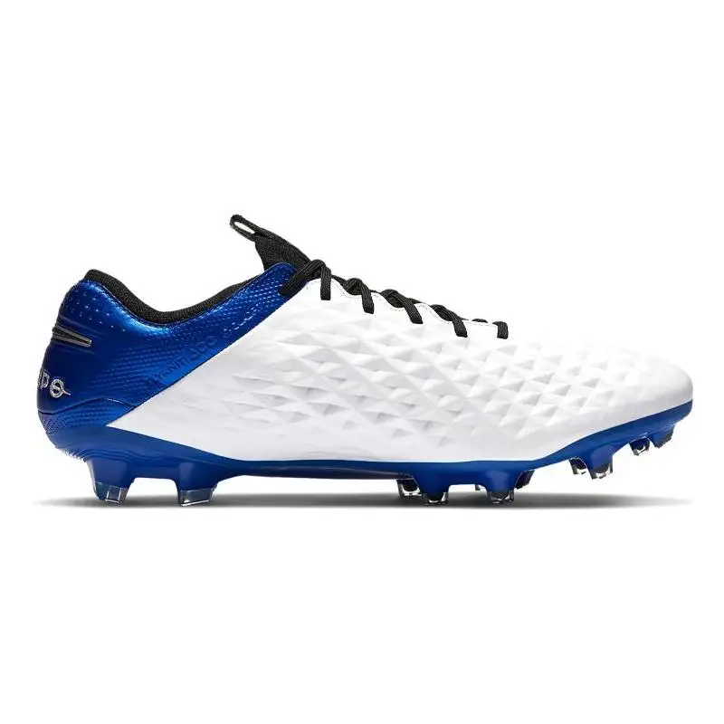 Nike Tiempo Legend 8 Elite FG White Hyper Royal Sneakers shoes AT5293-104 With Original Box