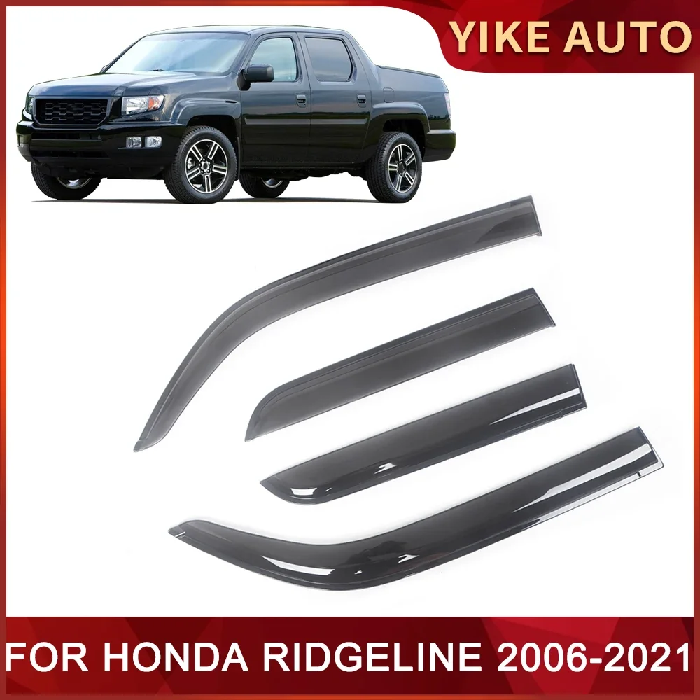 Window Visor for HONDA RIDGELINE 2006-2021 Weathershied Door Visor Wind Sun Rain Guards Side Window Wind Deflectors Auto Parts