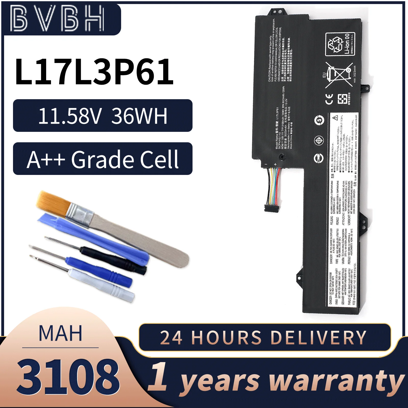 

battery For Lenovo IdeaPad 320S-13IKB Yoga 720-12IKB xiaoxin 7000-13 L17L3P61 L17C3P61 L17M3P61 Battery