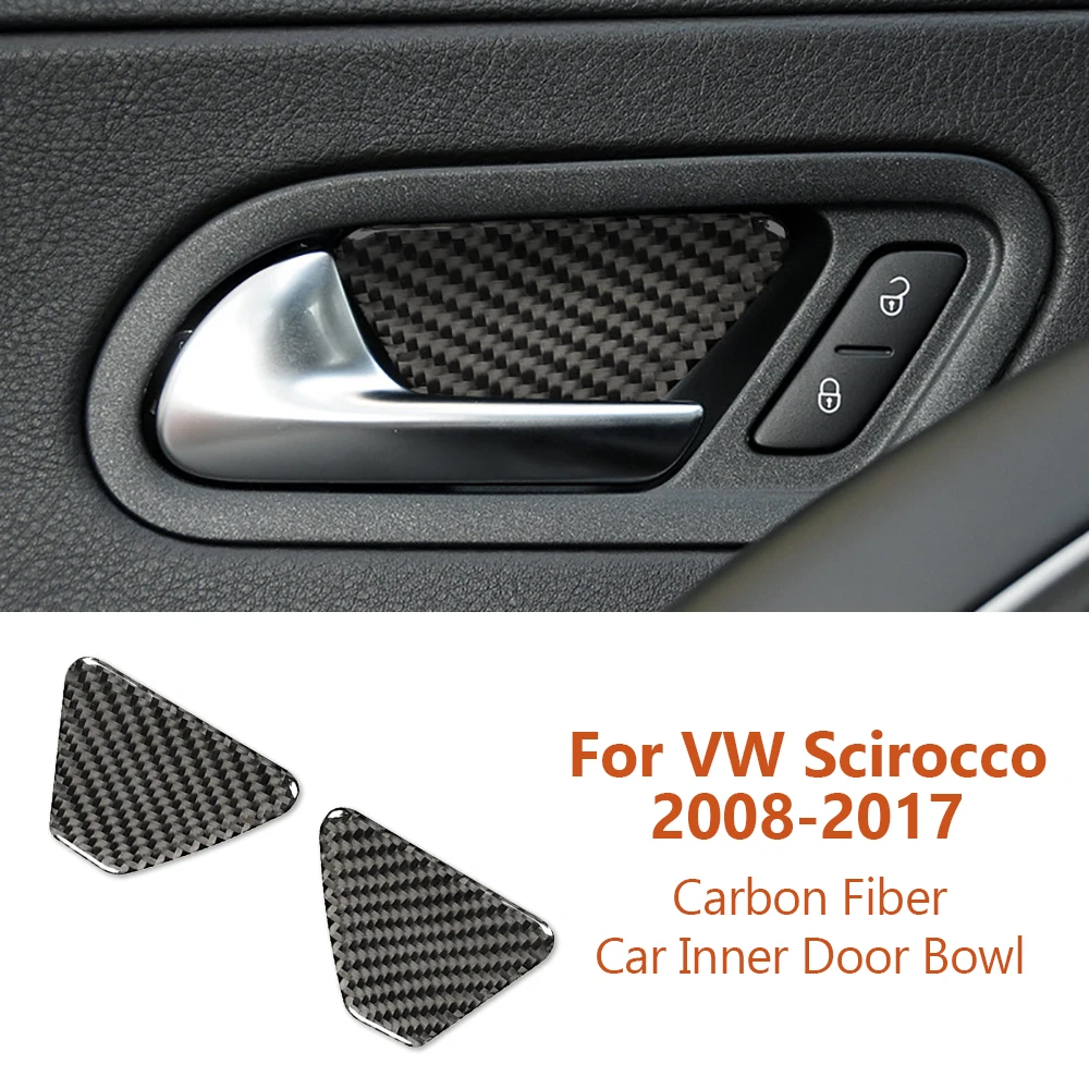 

For Volkswagen VW Scirocco 2008-2017 Carbon Fiber Car Inner Door Bowl Decorative Stickers Auto Interior Modification Accesorios