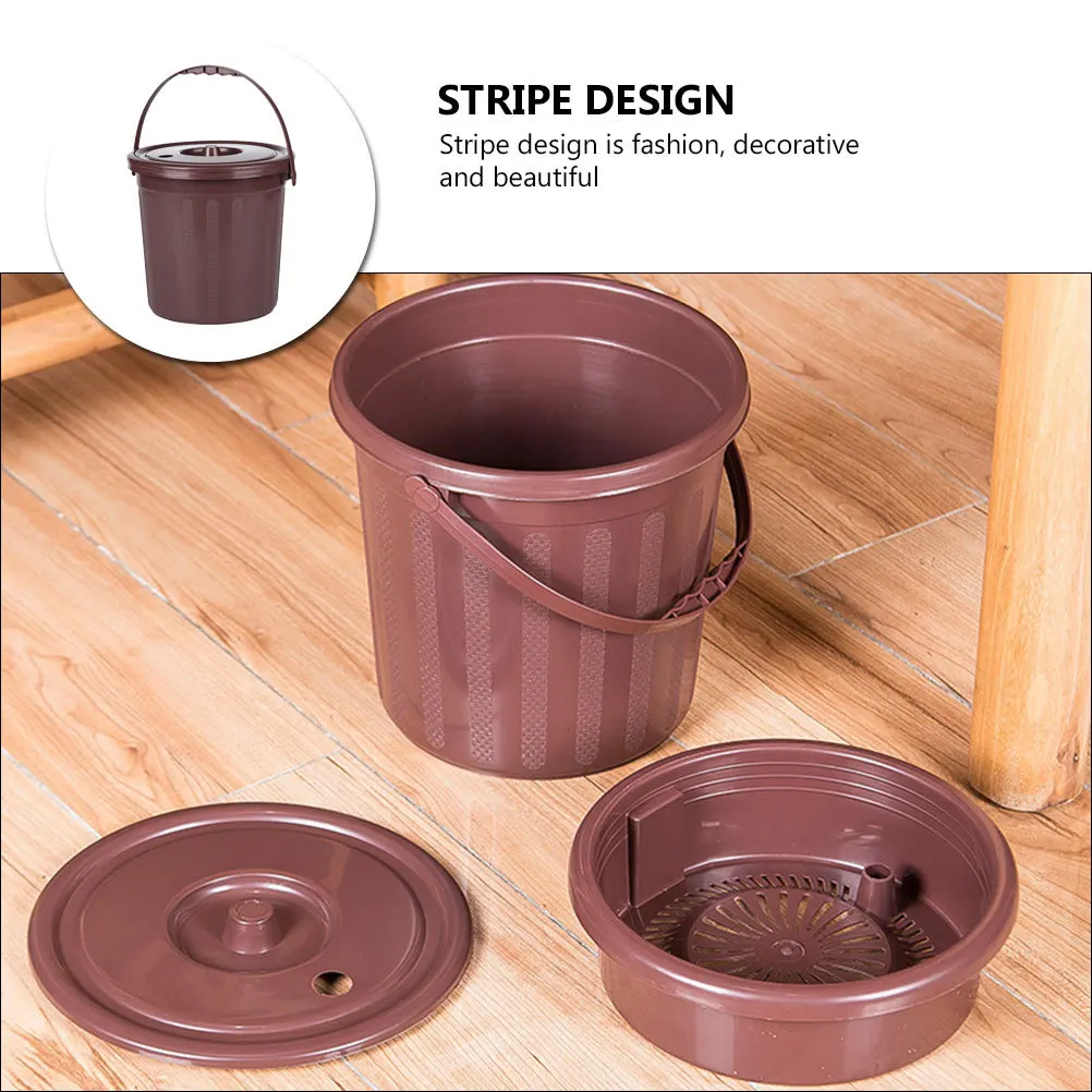 

1pc Flip Top Dross Bucket Pp Material Home Kitchen Office Tea Leaf Trash Can Portable Tea Residue Filter Garbage Can