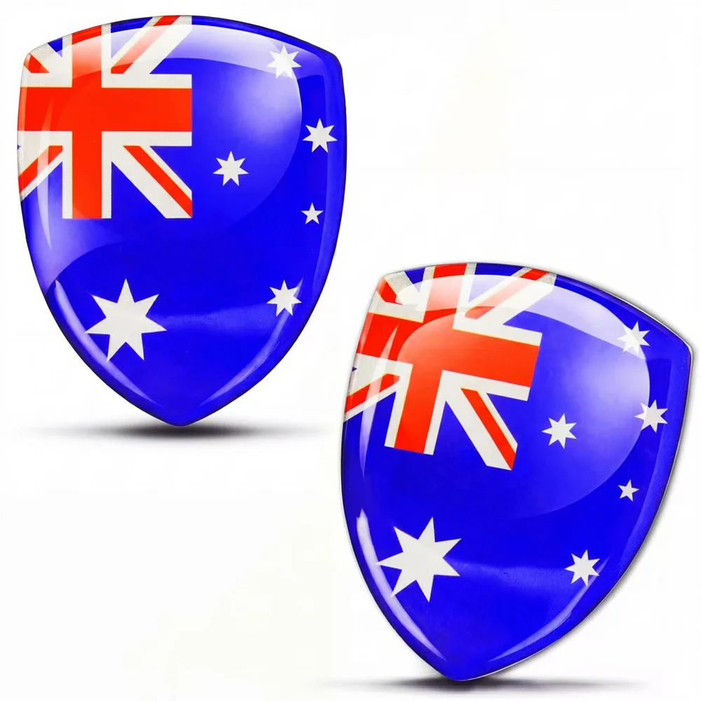 Adesivos de silicone 3D em relevo para carro, motocicleta, capacete, celular, tablet, mala, com a bandeira nacional da Austrália.