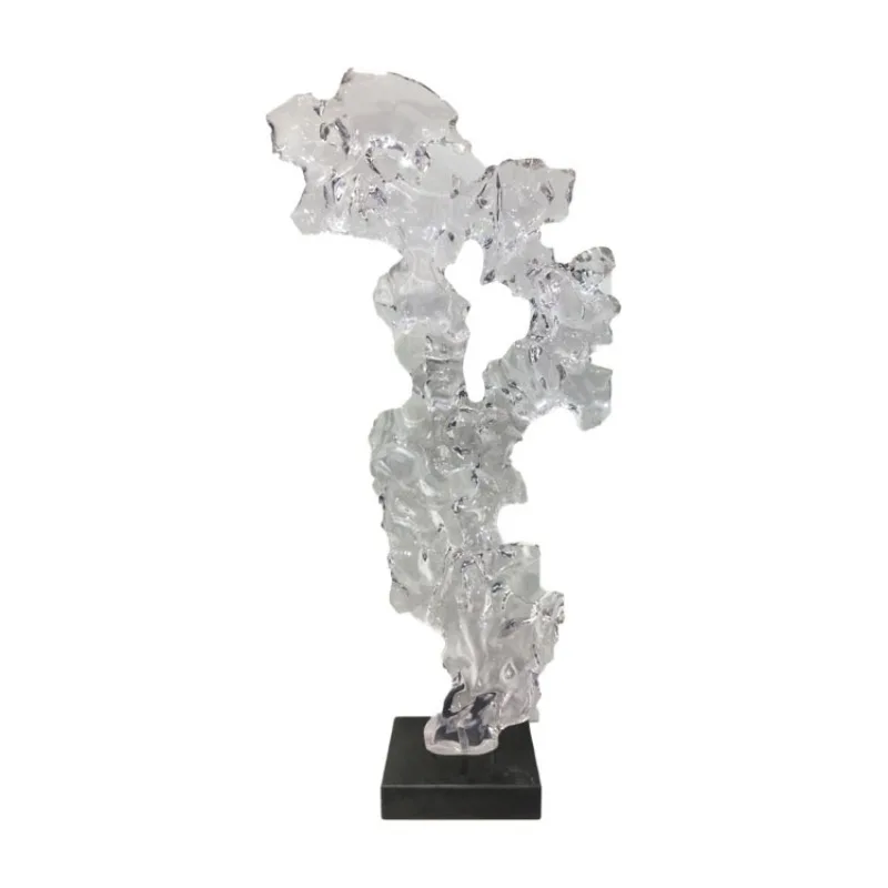 Hotel porch office creative desktop ornament transparent resin Taihu stone artwork sculpture