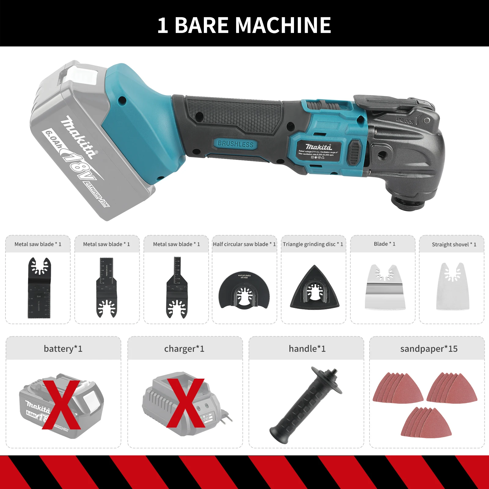 2026 Makita Brushless Quick Release Oscillating 18V Tool Multi Functional Tool Renovator Electric Trimmer Compatible.Dtm51 image 3