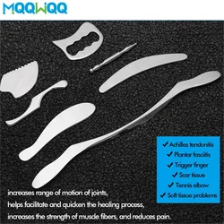 Faca de aço inoxidável Fascia, tecido muscular, Gua Sha Tools, Muscle Massager, Sports Fitness, Fibers Release, Corpo, Pescoço, Perna Raspador