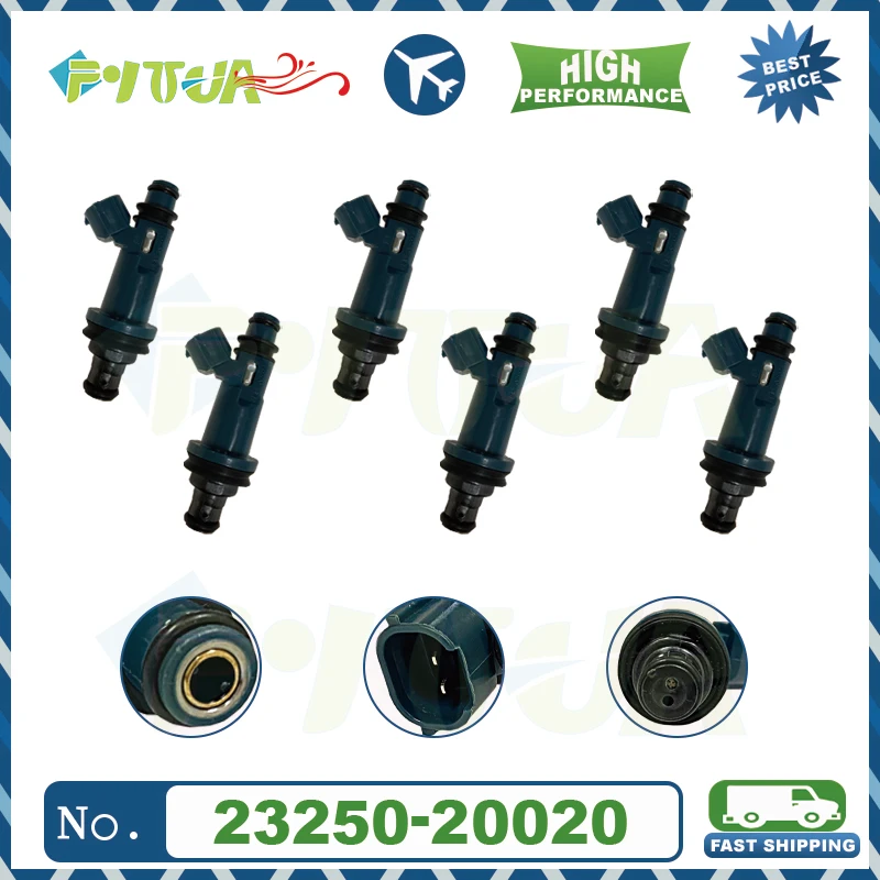 

6pcs Fuel injector 23209-20020 For Toyota Avalon Camry Highlander Sienna Solara 3.0L V6 1999-2004 23250-20020 23250-0A010