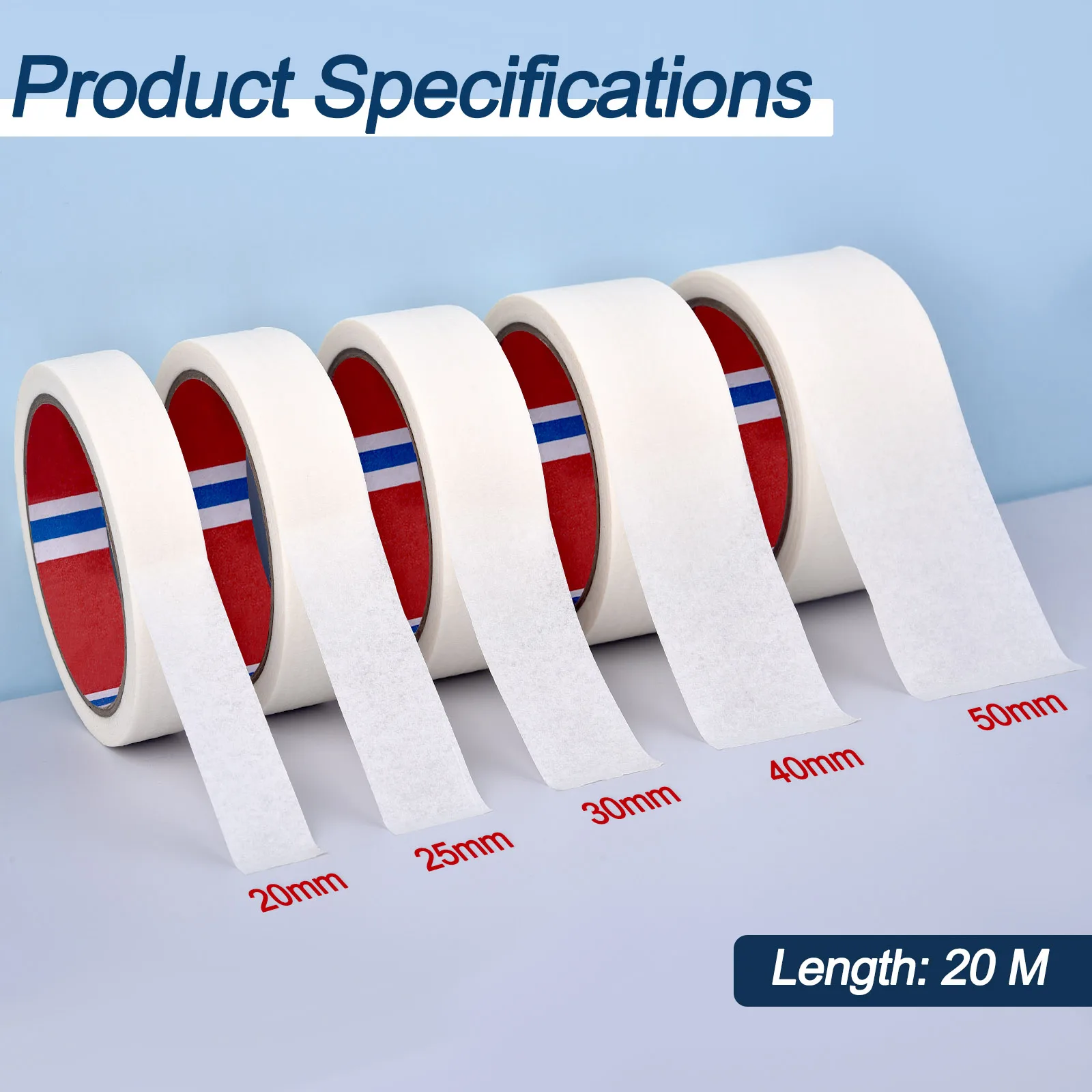 粘着テープ,白いシーリングテープ,装飾紙テープ,車の塗装,シェルター,20m, 25mm, 30mm, 40mm, 50mm