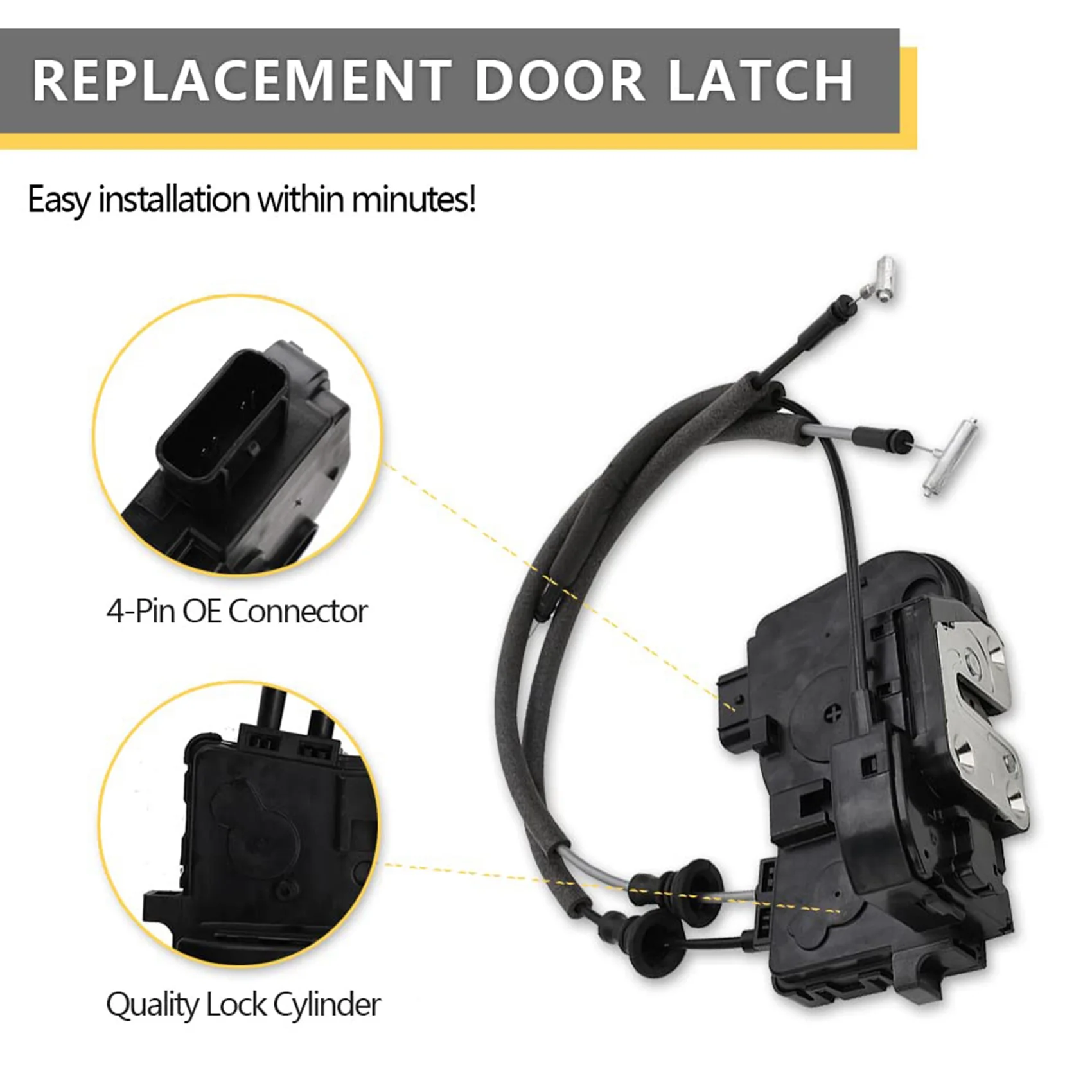 81320-3S020 Door Lock Latch Actuator Front Right for Hybrid Sedan 2011-2015 2.0L 2.4L L4