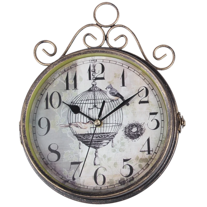 

Antique Outdoor Garden Wall Station Clock Double Sided Cockerel Vintage Retro Home Decor