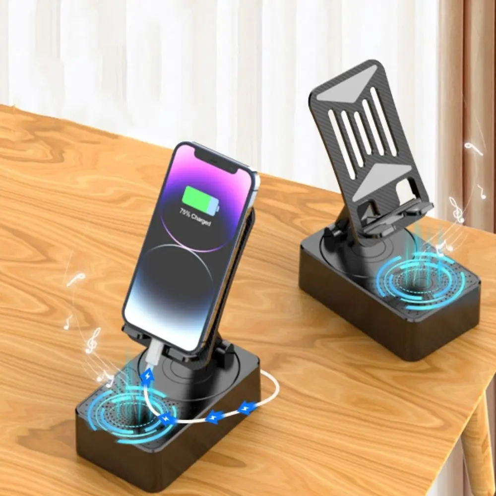 Foldable 3 In 1 Phone Bracket Non-slip Multi-Function Bluetooth Speaker Phone Stand Rotating Adjustable