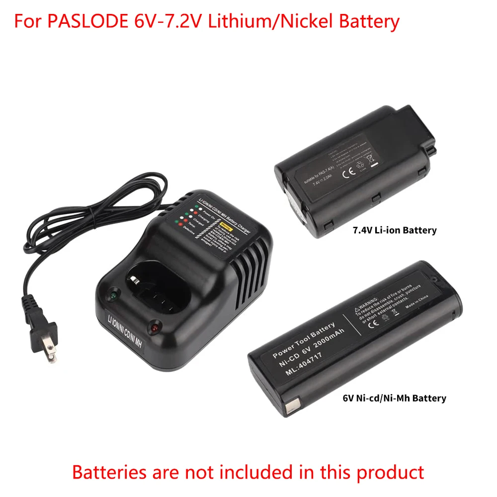 

For Paslode 7.2V Li-Ion 902654 and 6V NiMH/NiCd Batteries 404400 BSL Rapid Charger Dual Chemistry Power Tools Battery Charger