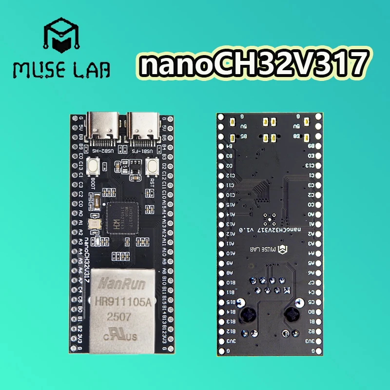 

nanoCH32V317 Макетная плата с открытым исходным кодом Muse Lab WCH RISC-V Двойной интерфейс TYPE-C USB 2.0 Высокая скорость