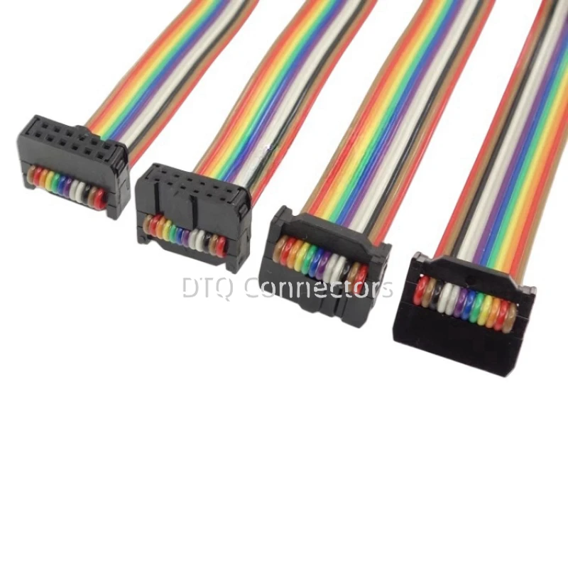 2.54mm Pitch FC Flat Ribbon Cable 6/10/14/40/50Pin 10-50cm JTAG ISP Download Line for DC3 IDC Box Header/PCB Board/Programmer