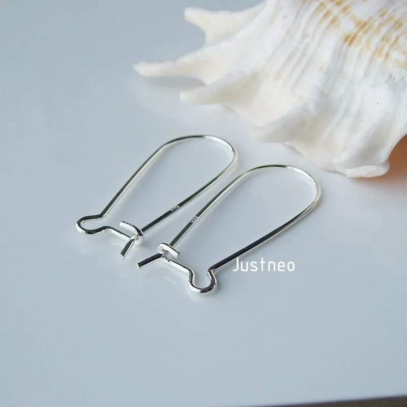 ear hook,31.5*13*0.9mm solid 925 sterling silver earring wire Hook, kidney shaped earring hoop hooks,sold by pair ,1pair