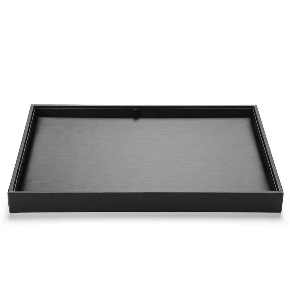 

Stackable Jewelry Display Tray Black Multi Compartments Bracelets Storage Organizer Space Saving Anti-slip