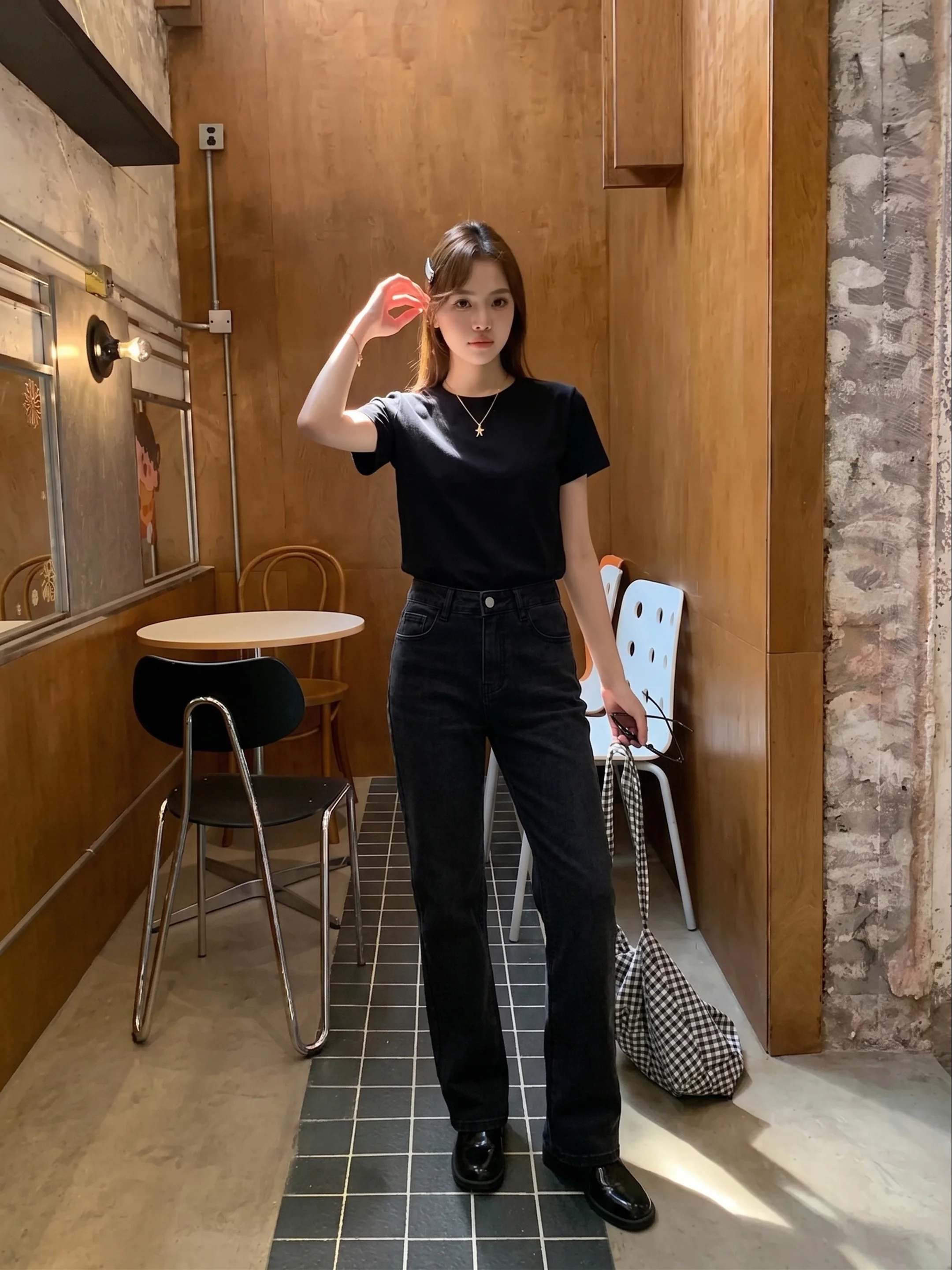 High Waist Straight Leg Jeans Women's Summer Casual Slimming Everyday Wear Vintage Style Cotton Denim Pants Comfortable Fit