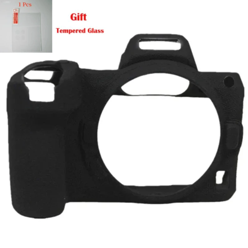 For Nikon Z5, soft rubber silicone body case, lightweight camera bag equipped with free tempered film,
