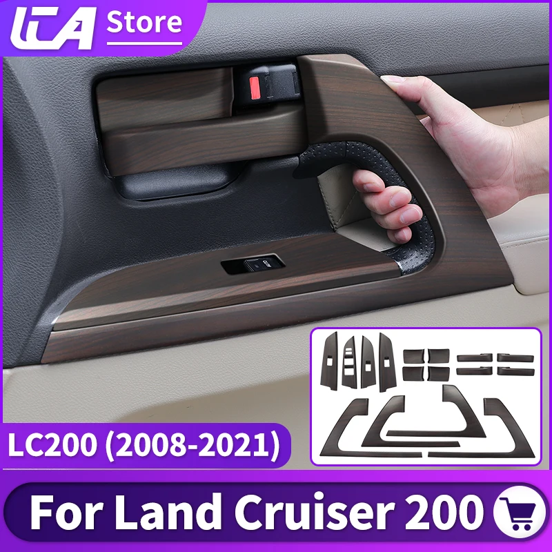 

For 2008-2021 2020 Toyota Land Cruiser 200 Peach Wood Car Door Decoration Stickers LC200 FJ200 Interior Upgraded Accessories