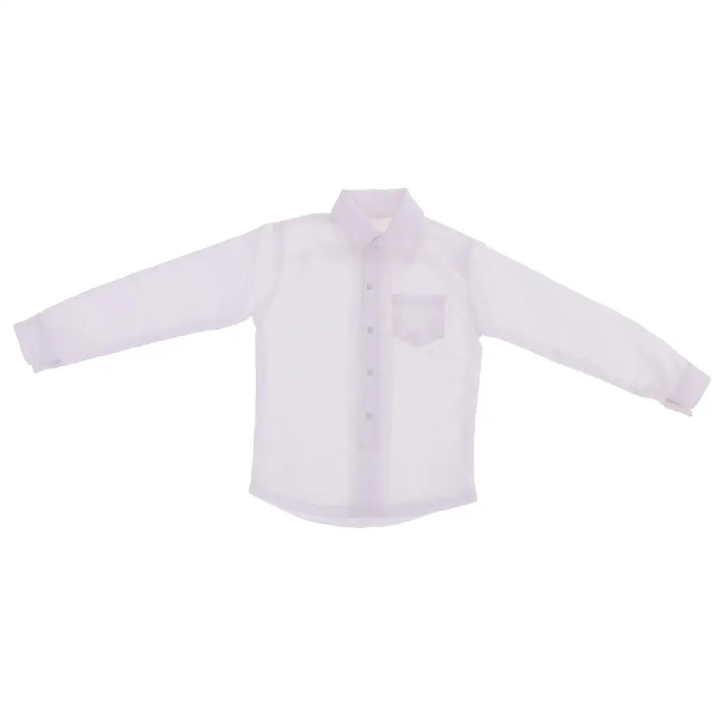 1 / 6 Male White Formal Shirt Costume Oufit 2 '' Action