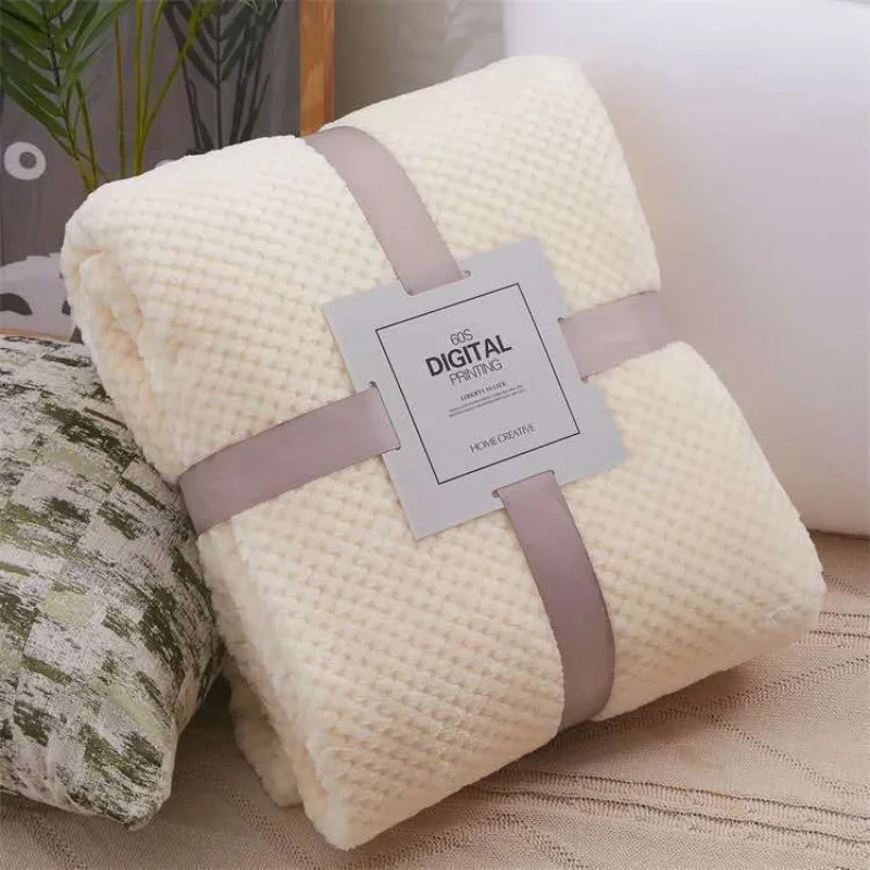 Winter Throw Blanket for Bed Fluffy Plaid Blankets on The Sofa Solid Color Bedspreads Decorative King Size Coral Fleece Blankets