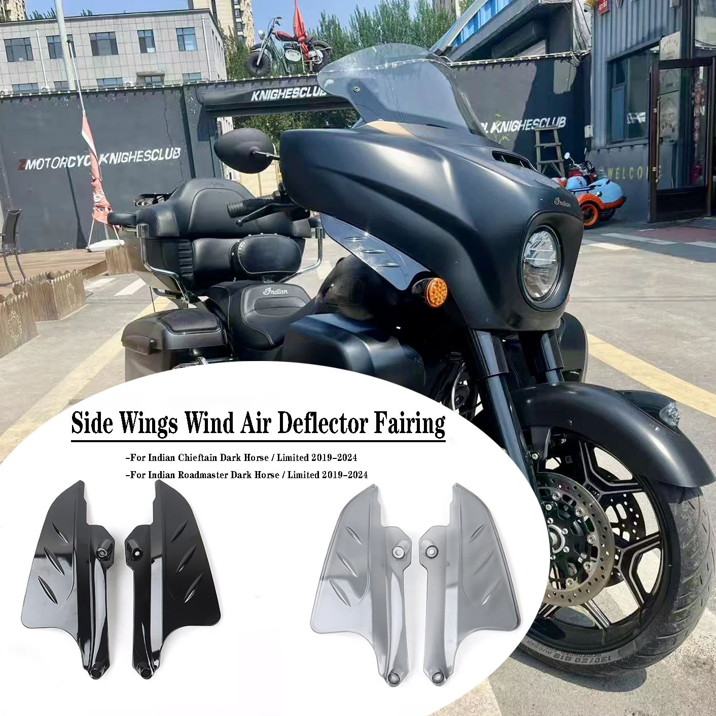 Para jefe indio Dark Horse/Limitado Roadmaster Dark Horse/Limitado 2019-2024 alas laterales de motocicleta Deflector de aire de viento carenado