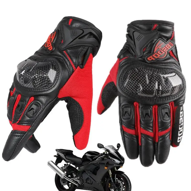 

Windproof Motorcycle Gloves Full Finger Carbon Fiber Gloves For Men Waterproof TouchScreen Mountain Bike Gloves With Anti Slip