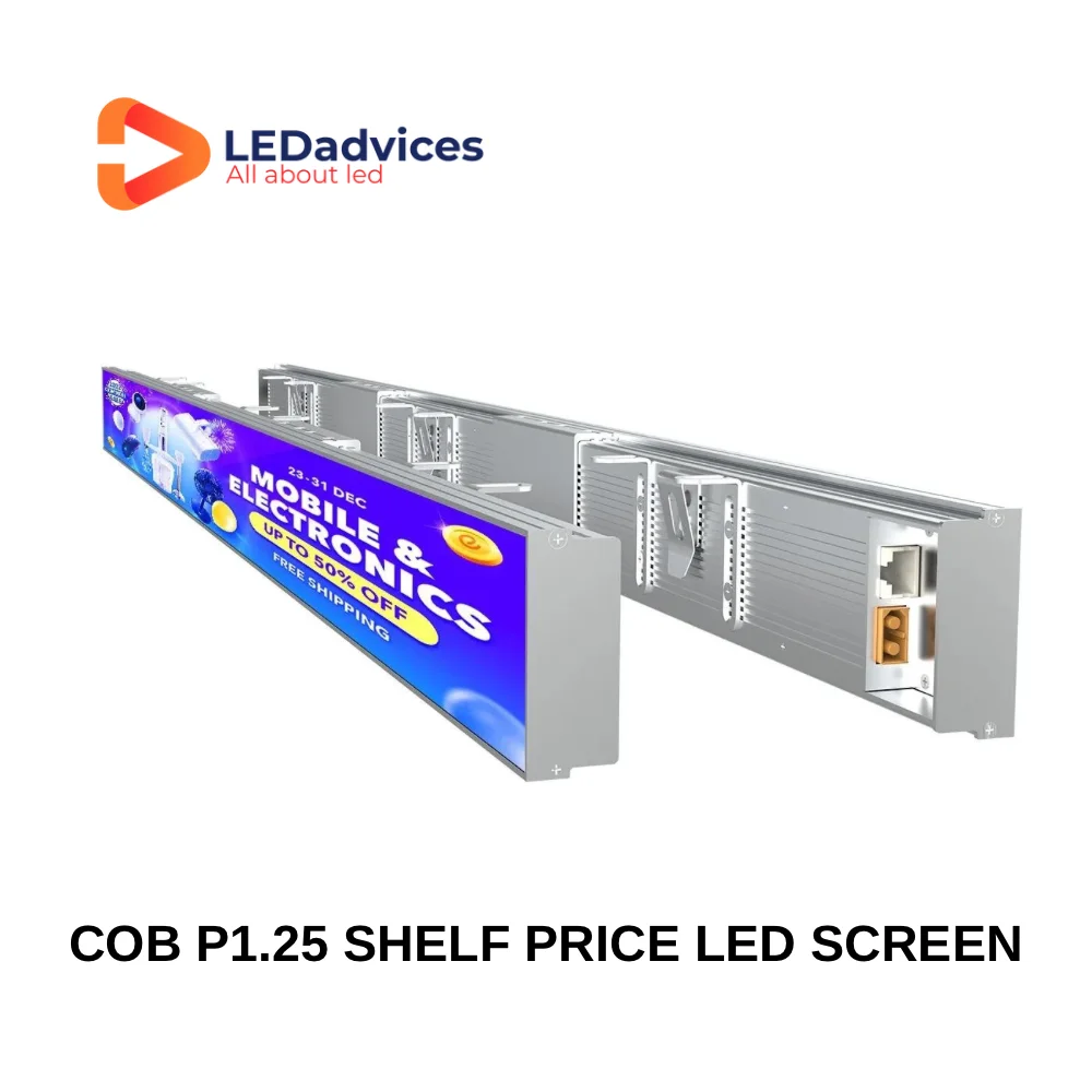 COB P1.25 3840Hz Shelf Price LED Display Small Pixel High Resolution LED Screen For Retail Store Supermarket Digital Price Tag