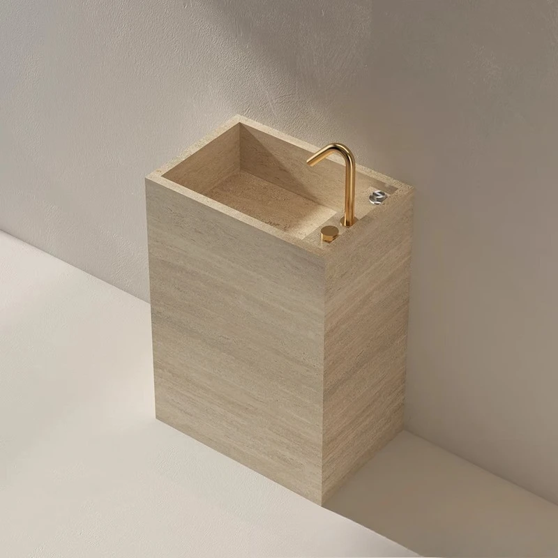 

Умывальник из травертина, интегрированный в пол, для улицы, двора, виллы, бассейна