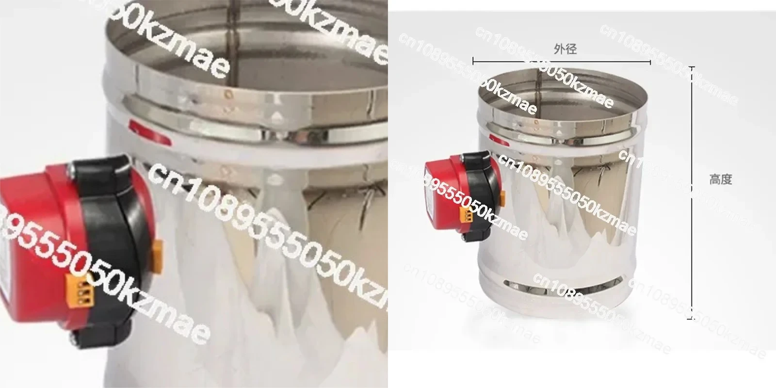 80-125mm Stainless Steel Electric Air Damper Valve | HVAC Motorized Ventilation Pipe Valve 220V
