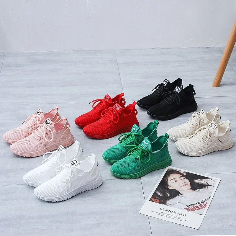 2024 Spring New Women\'s Shoes Sneakers Korean Style Breathable Sports Casual Shoes Women Solid Color Air Mesh Woman Shoe