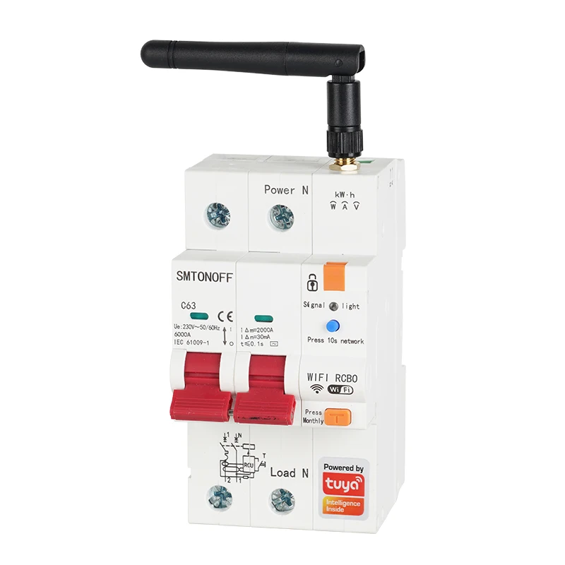 Tuya Smart WiFi RS485 2p RCBO Breaker Prepaid Meter Timer Schalter Spannung Strom Schutz Sprachsteuerung Alexa Google Alice