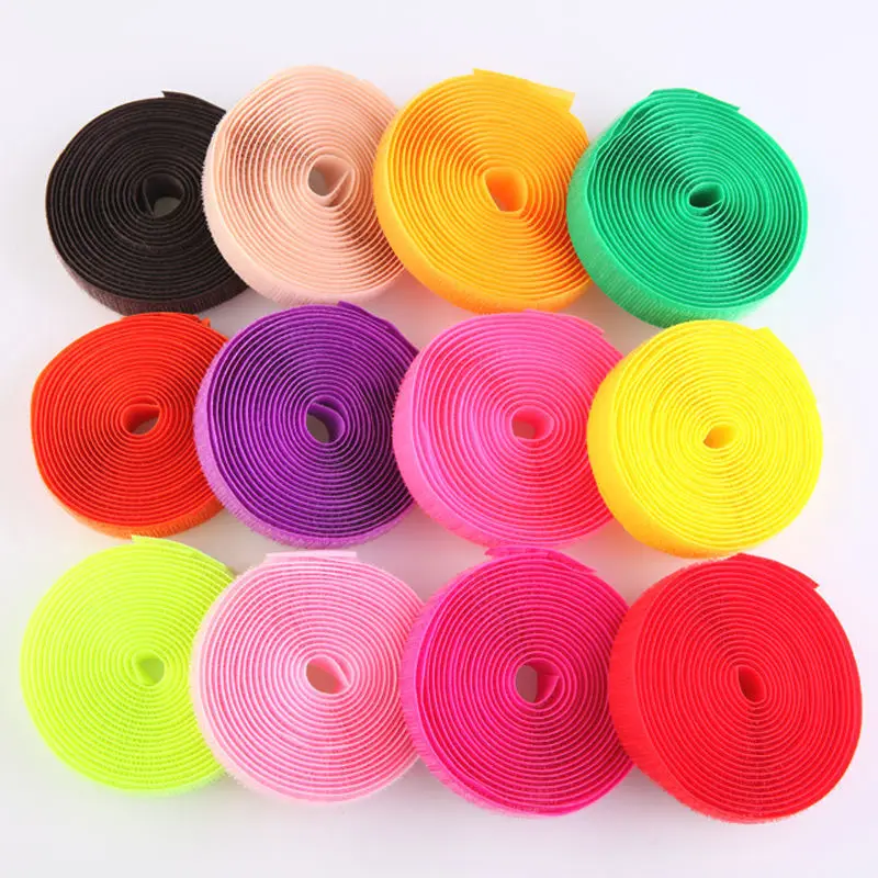 2/3/5/10/25Meter/pair 20mm Non-Adhesive Seven Colors Nylon Fabric Velcro Hook And Loop Sewing Accessories