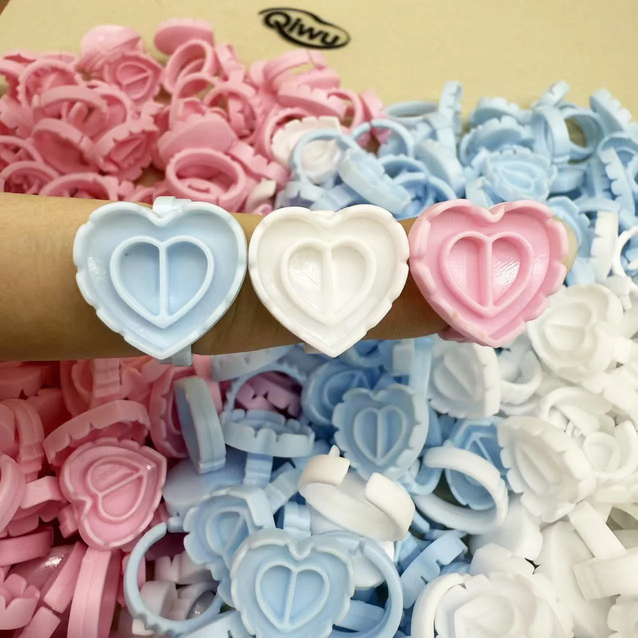 الجملة رمش تمديد المشجعين المزهرة كأس حامل الغراء حلقة زهرة شكل الصباغ صينية لتطعيم رموش أدوات ماكياج