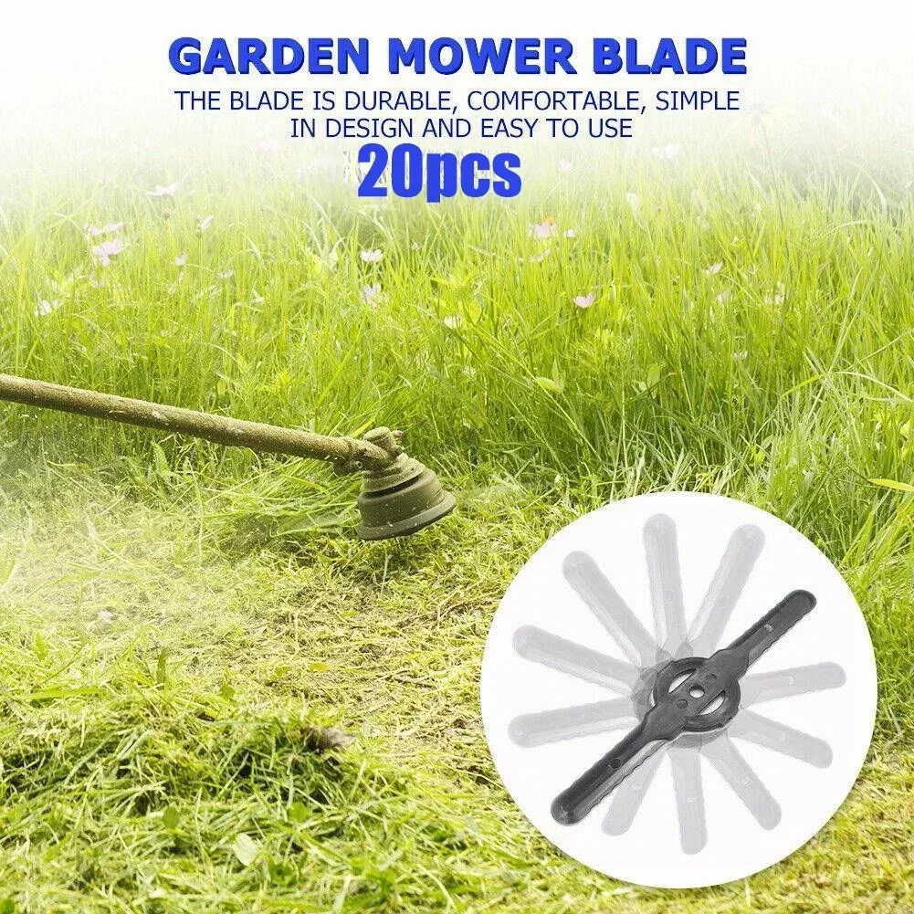 20PCS Grass Trimmer Blades Plastic Replacement Cutter Blades For Electric Cordless Battery Trimmers Garden Lawn Mowers Tool