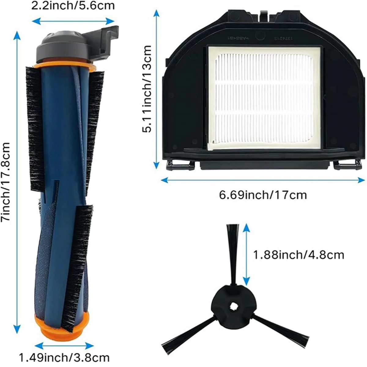 Replacement Parts Set for Shark RV2310 Matrix /RV2E Matrix Robot Vacuum Cleaner Accessories Kit