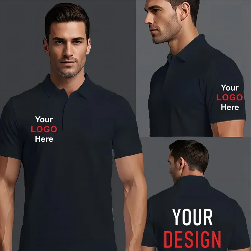 Summer Casual Polo Shirt Custom Logo Print Text Image Brand Personal Design Breathable Shirt Men's And Women's Top 4XL