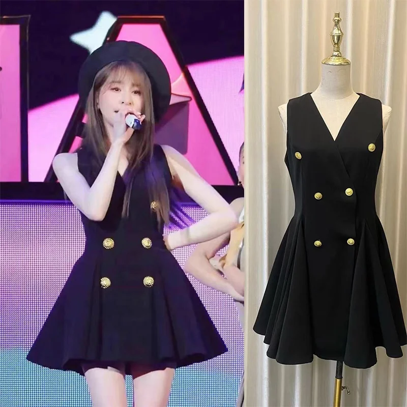 

Новинка лета 2025: Элегантное женское платье в стиле французского шика с V-образным вырезом, приталенное, черное, стройнящее фигуру