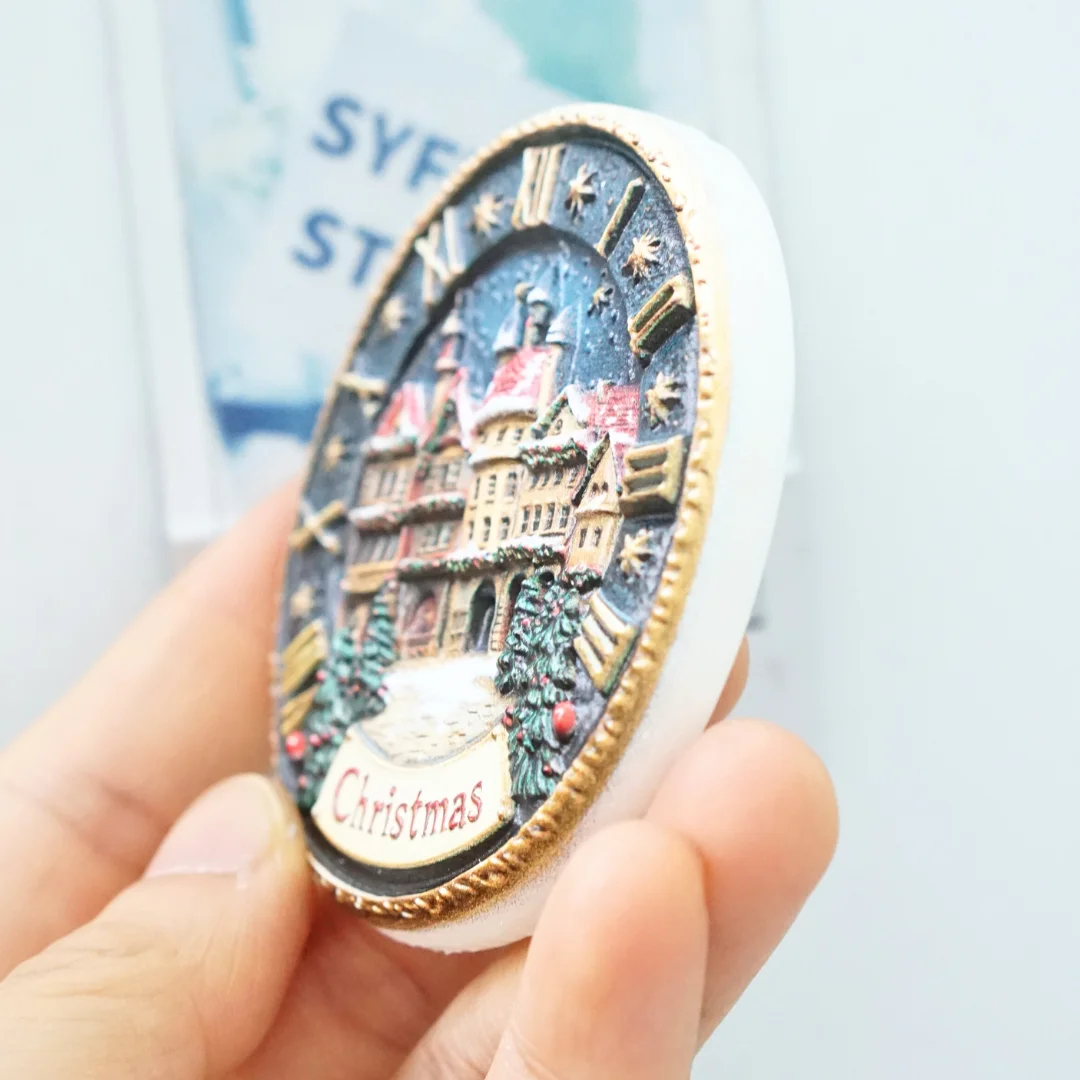 Christmas Fridge Magnet,Round Fridge Magnet,Holiday Gift ,Home Decor,Christmas Decor