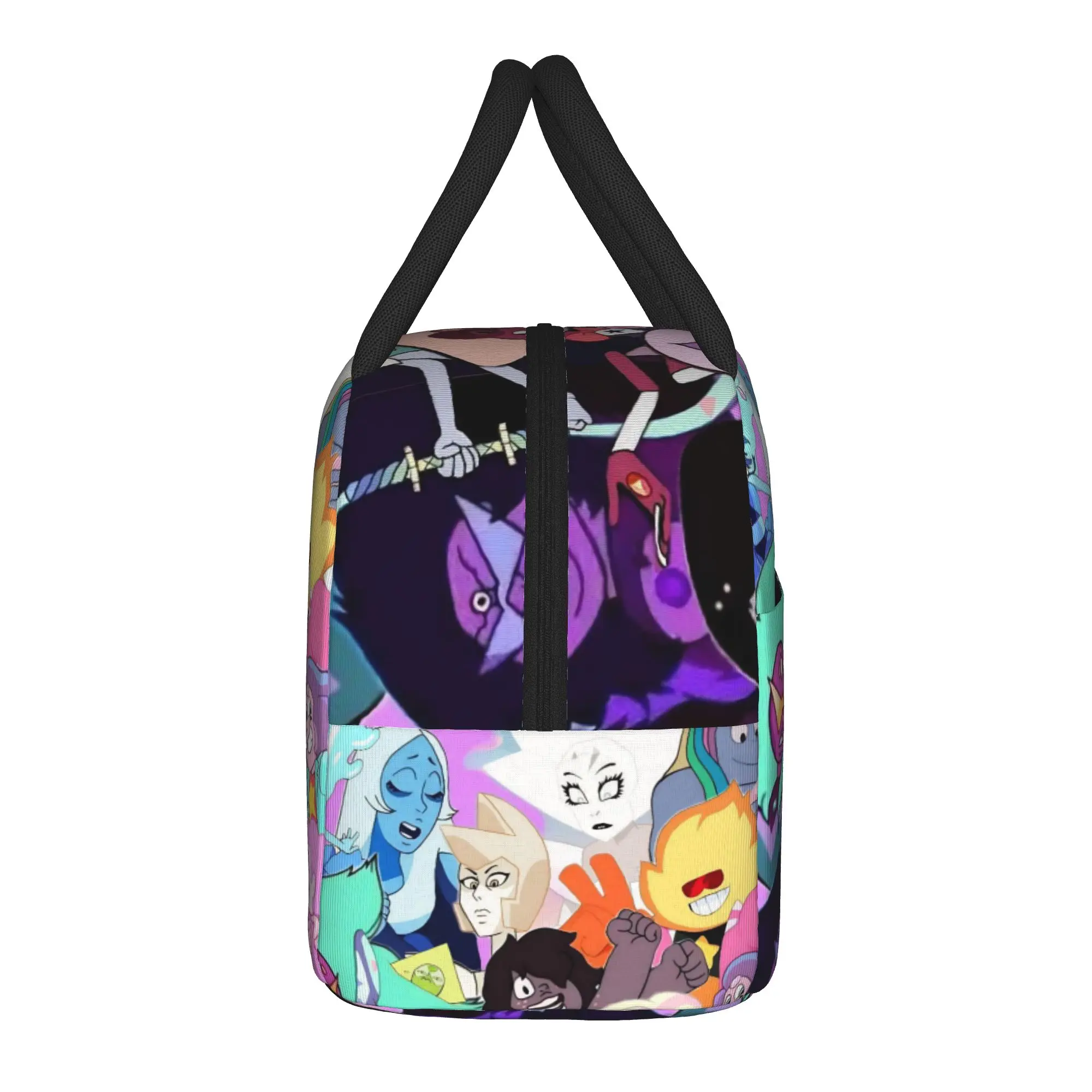 Crystal Gems Steven Universe Lunch Bag Picnic Lunch Box For Girls Thermal Tote Handbags Oxford Portable Zipper Cooler Bag