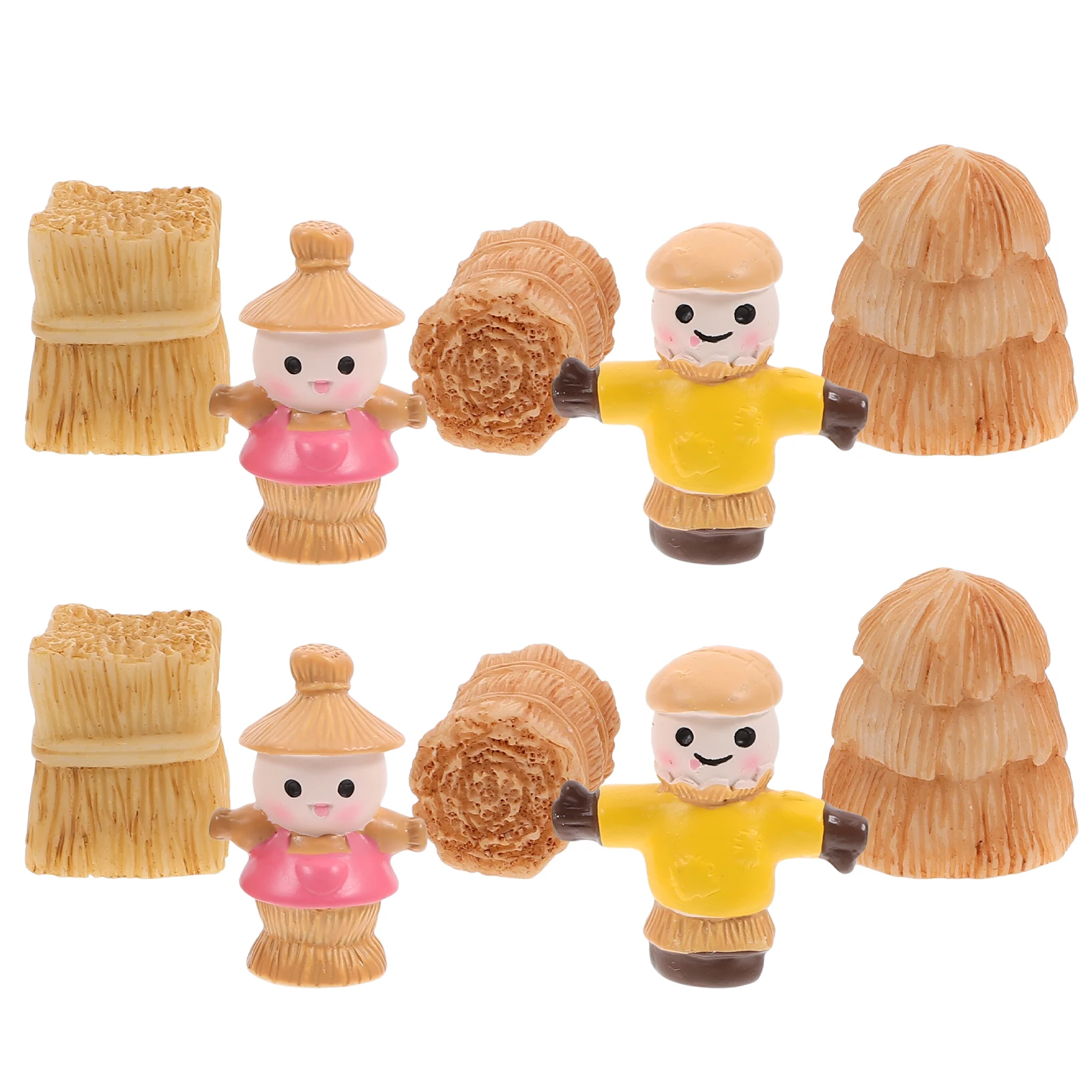 

10 Pcs Farm Haystack Ornaments Tiny Decorative Halloween Kid Mini Craft Haybales Decoration Model